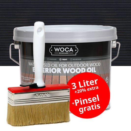 WOCA Terrassenöl (2,5l oder 3l) mit Auftragspinsel