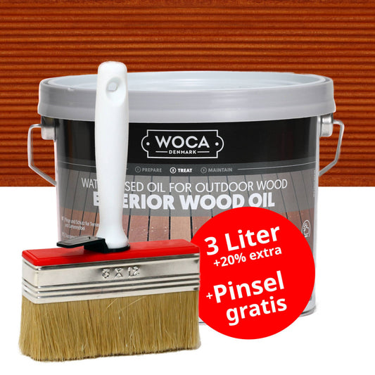 WOCA Terrassenöl (2,5l oder 3l) mit Auftragspinsel